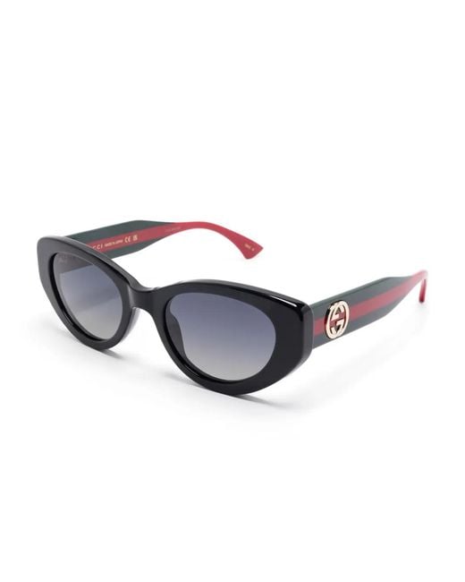 Gucci Black Web-Stripe Sunglasses