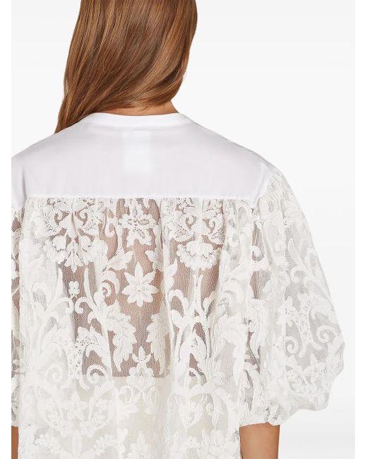 Giambattista Valli White Embroidered Lace Blouse
