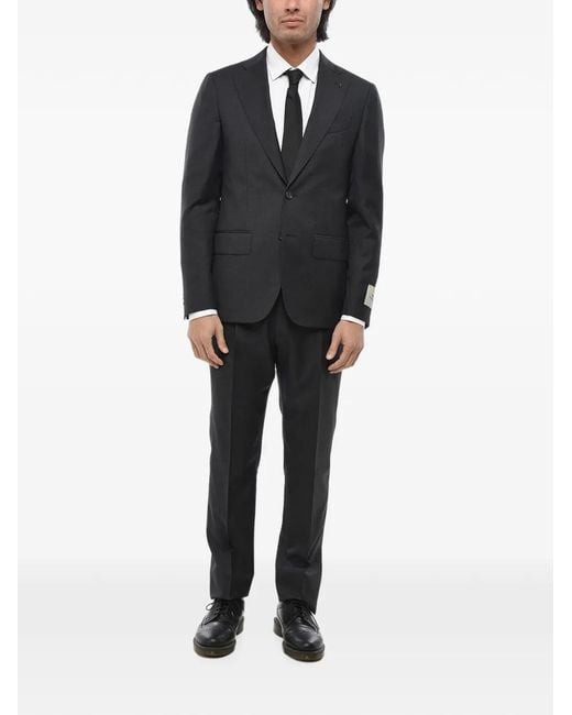 Corneliani Black District-Check Virgin Wool Suit for men