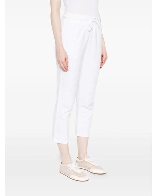 Marc O' Polo White Drawstring Cropped Trousers