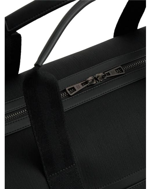 Tommy Hilfiger Black Logo-Patch Holdall Bag for men