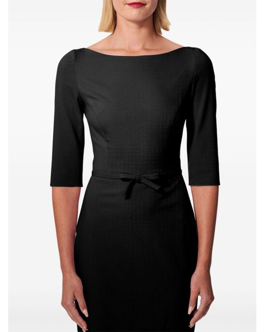 Carolina Herrera Black Boat-Neck Midi Dress