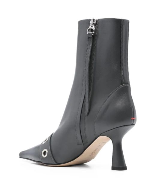 Aeyde Black 75Mm Buckle-Detail Pointed-Toe Boots