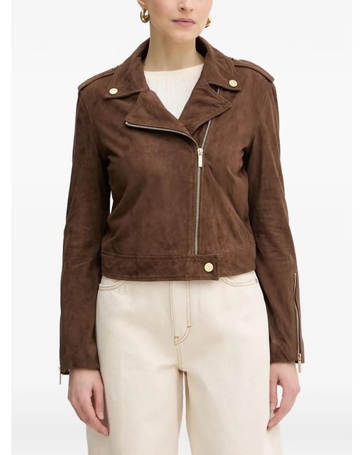 ARMANI EXCHANGE Brown Suede Biker Jacket