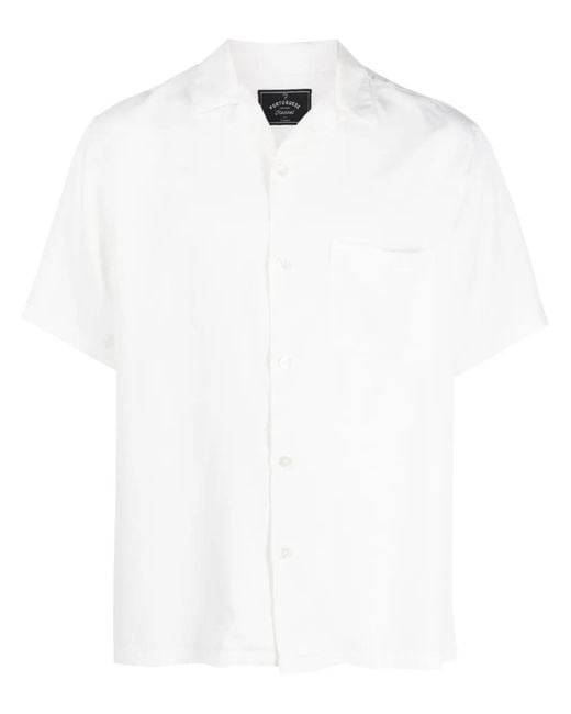 Portuguese Flannel White Tencel Short-Sleeved Shirt for men