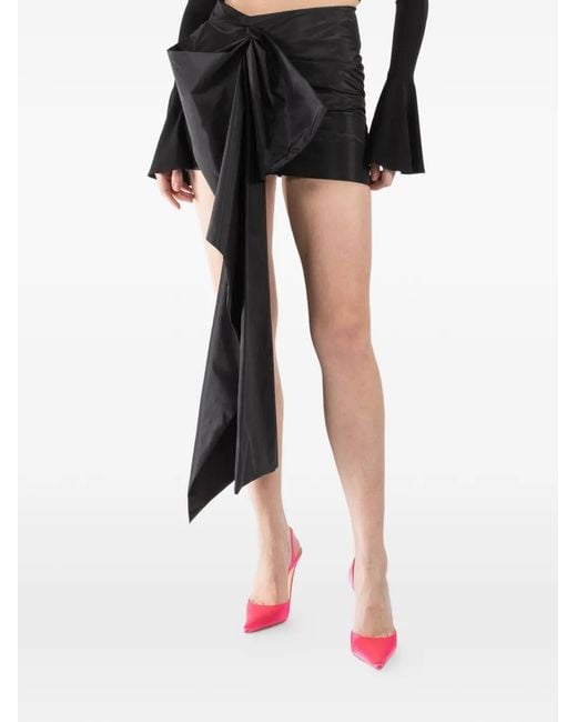 Magda Butrym Black Bow Draped Mini Skirt