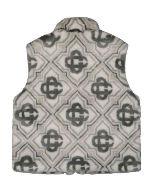 Casablanca Gray Monogram-Pattern Gilet for men