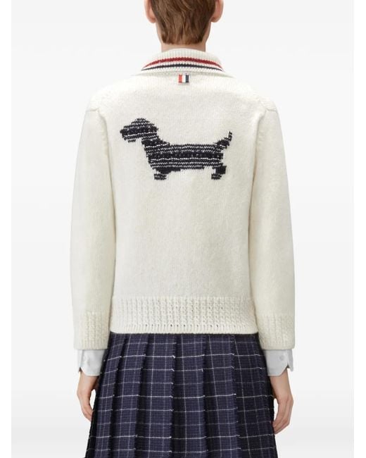 Thom Browne White Button-Up Cardigan