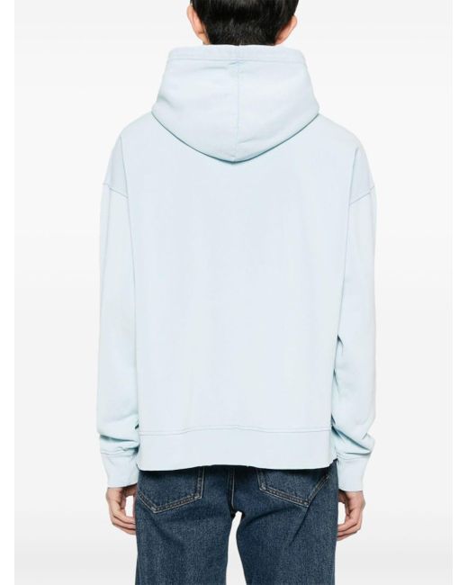 DSquared² Blue Star-detail Cotton Hoodie for men