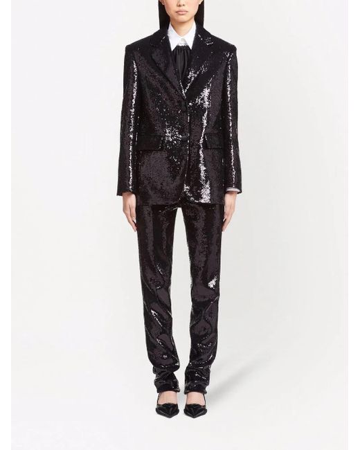 Prada Black Sequin-Embellished Blazer