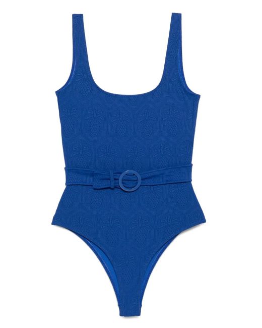 Farm Rio Blue Matelasse One-Piece