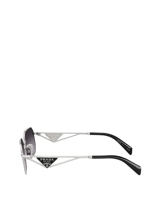 Prada White Geometric-Frame Sunglasses