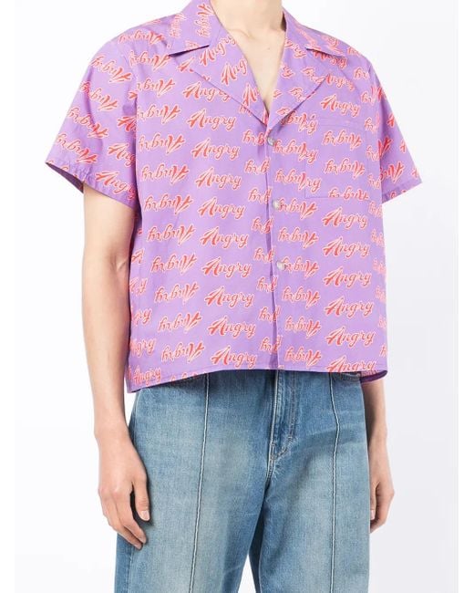 Natasha Zinko Purple Hemd Mit Slogan-Print