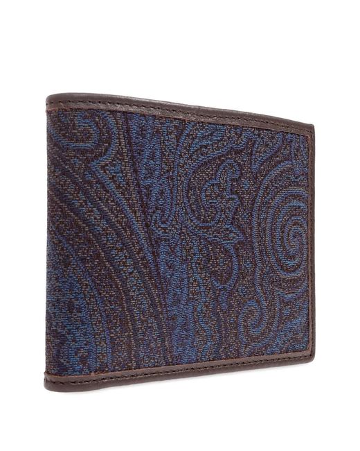 Etro Blue Essential Jacquard Wallet for men