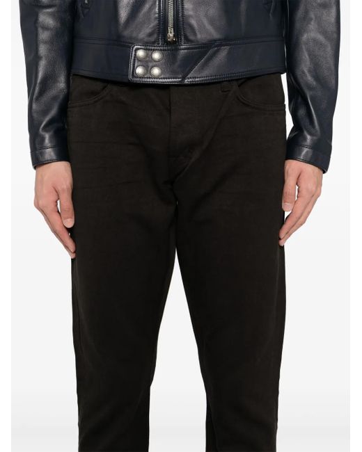 Tom Ford Black Compact Twill Slim-Fit Jeans for men