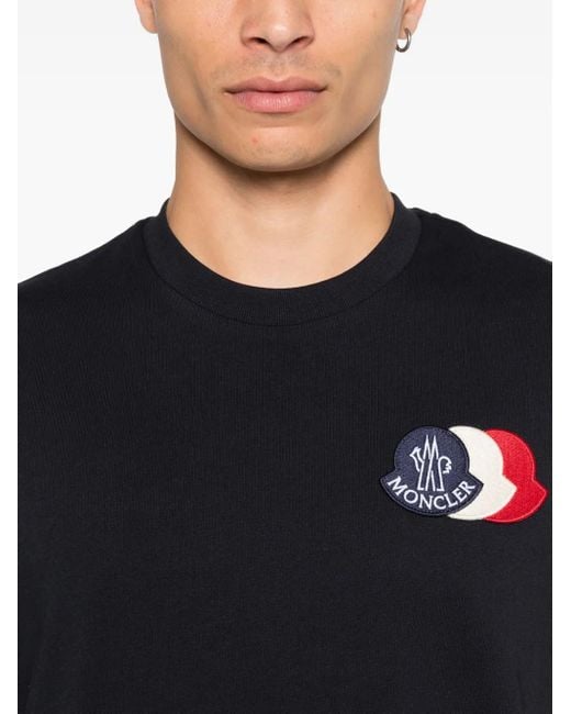 メンズ Moncler ロゴ Tシャツ Black