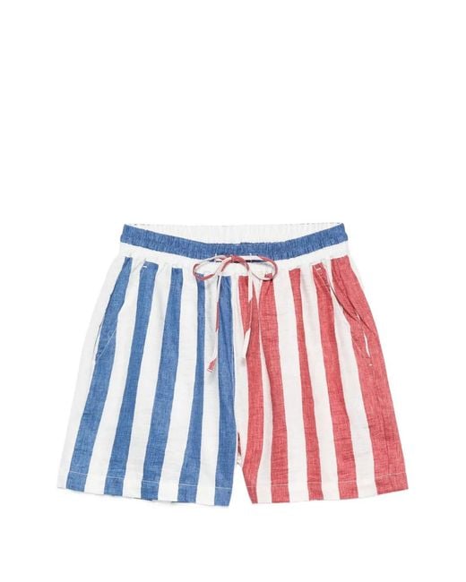 SUSANNA BLU White Striped Drawstring Shorts