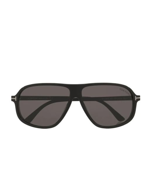 Tom Ford Gray Lelio Metal Detail Pilot Sunglasses for men