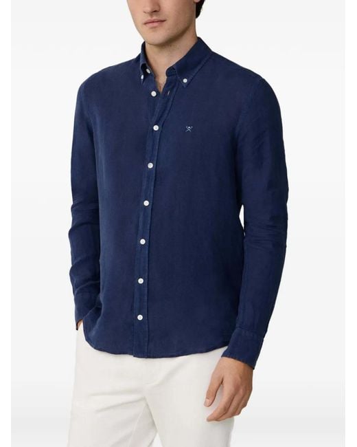 Hackett Blue Linen Shirt for men