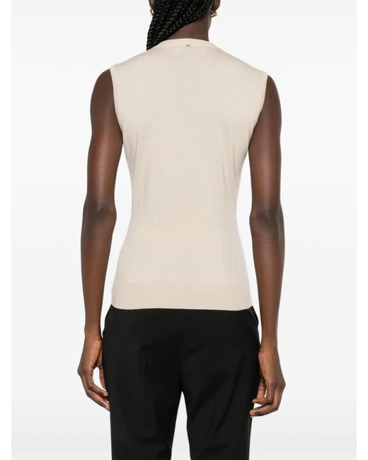 Sportmax Natural Fringed Crystal-Embellished Top