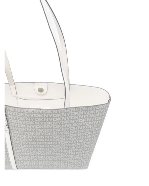 Borsa Tote Con Placca Logo di DKNY in Gray