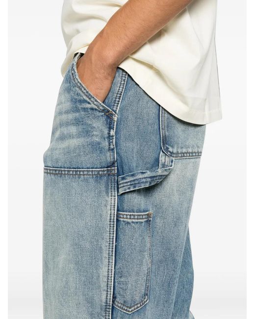Kidsuper Blue Whiskering-Effect Jeans for men