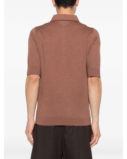 Lardini Brown Buttoned Polo Shirt for men