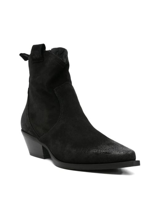 METISSE Black 50Mm Texan Pointed-Toe Zip Boots