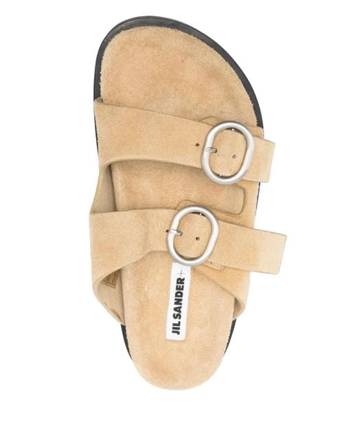 Jil Sander White Suede Slides