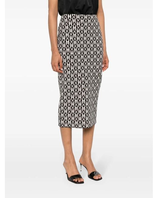 Mackage Black Geometric-Pattern Knitted Skirt