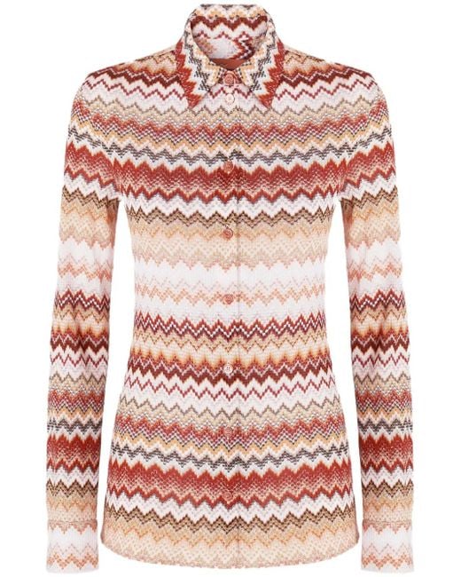 Missoni Blouse Met Zigzag-Patroon in het Red
