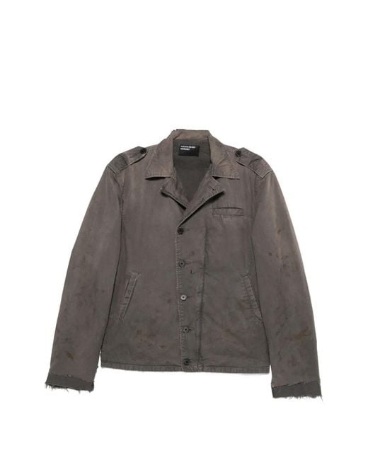 Enfants Riches Deprimes Gray Distressed Button-Up Jacket for men