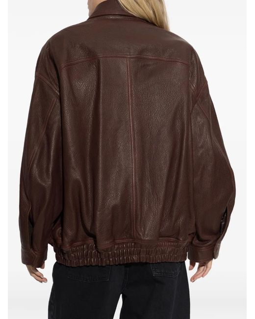 Rohe Brown Grained Leather Jacket