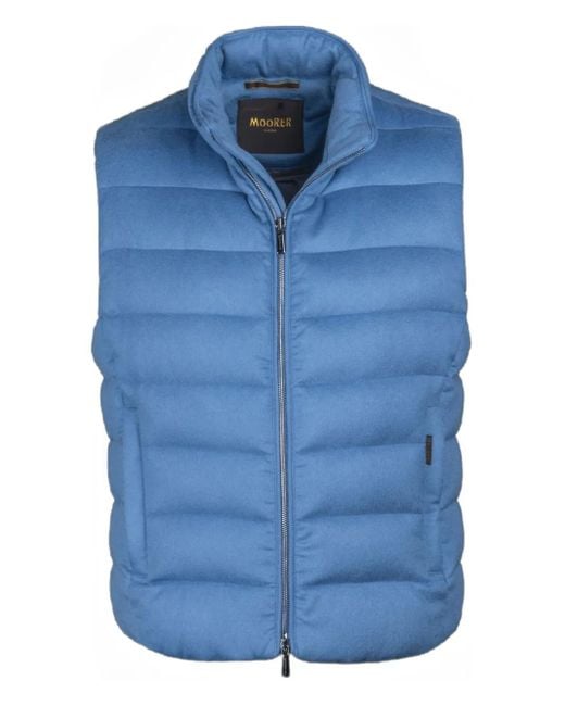 Moorer Blue Oliver Quilted Zip-Up Gilet for men
