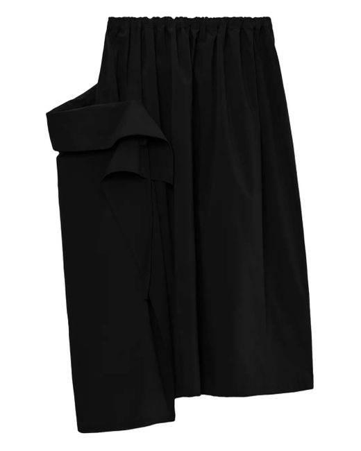 Gonna Midi Con Ruches E Vita Elasticizzata di Y's Yohji Yamamoto in Black