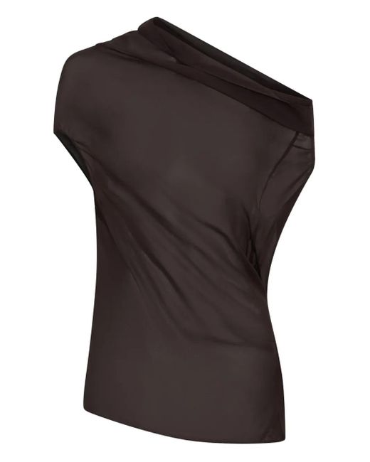 Top Ryanne drapeado asimétrico Nicholas de color Black