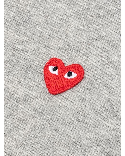 COMME DES GARÇONS PLAY Gray Heart-Embroidered Zip-Up Sweatshirts