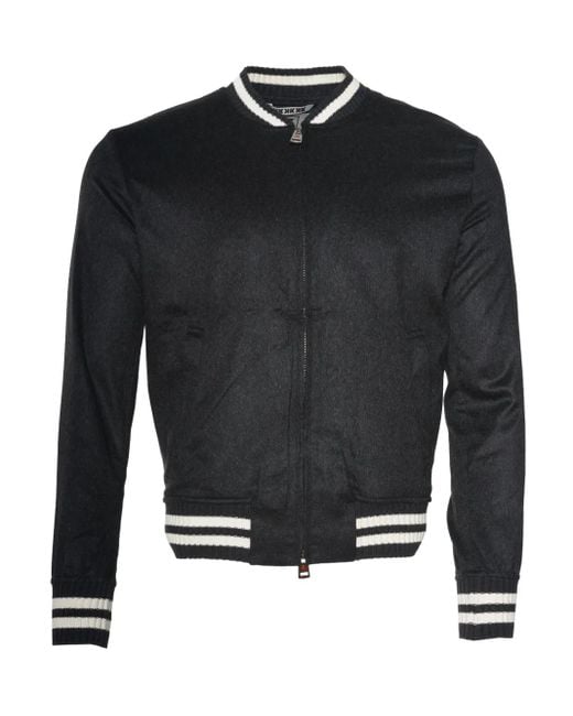 KIRED Black Ribbed-Trim Cashmere Jacket for men