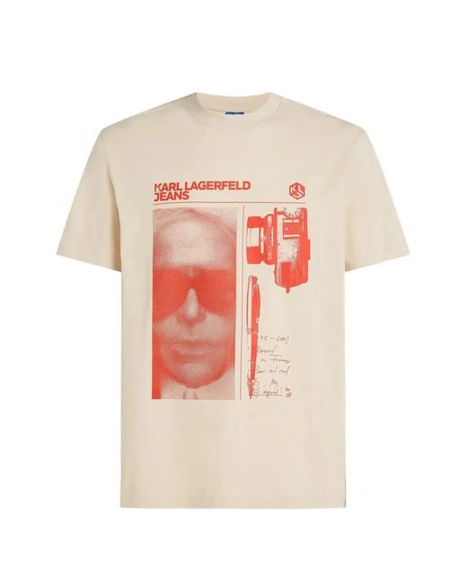 Karl Lagerfeld White Graphic Karl T-Shirt for men