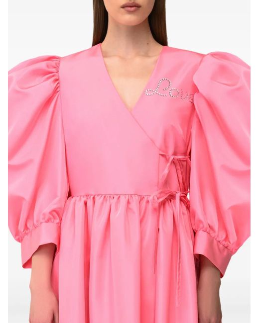 Abito A Portafoglio Con Maniche A Palloncino di Anouki in Pink