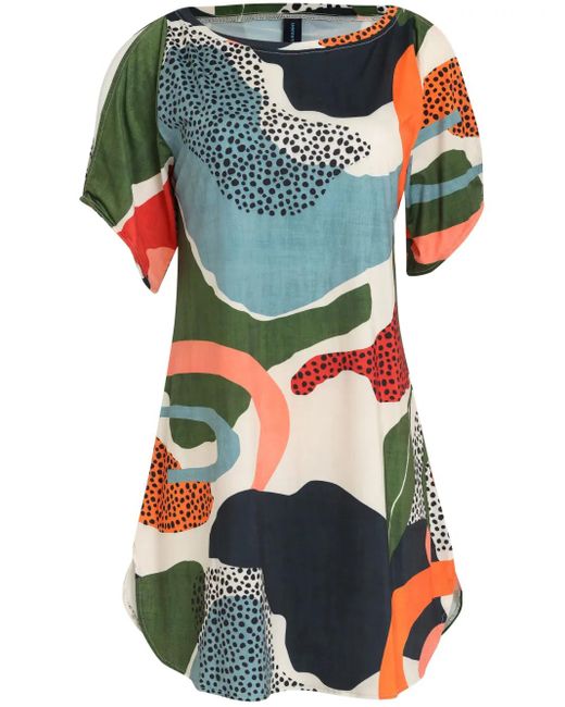 Lygia & Nanny Mini-Jurk Met Abstracte Print in het Green