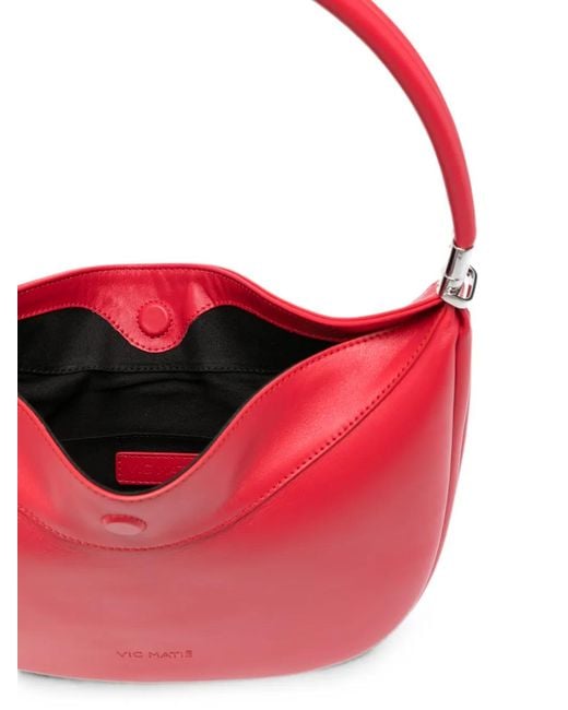 Vic Matié Red Leather Shoulder Bag