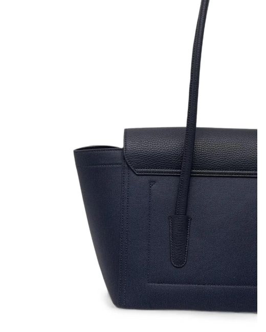 Coccinelle Blue Grained Leather Tote Bag
