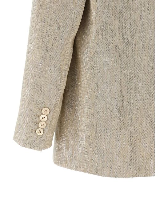 Peserico Natural Single-Breasted Blazer