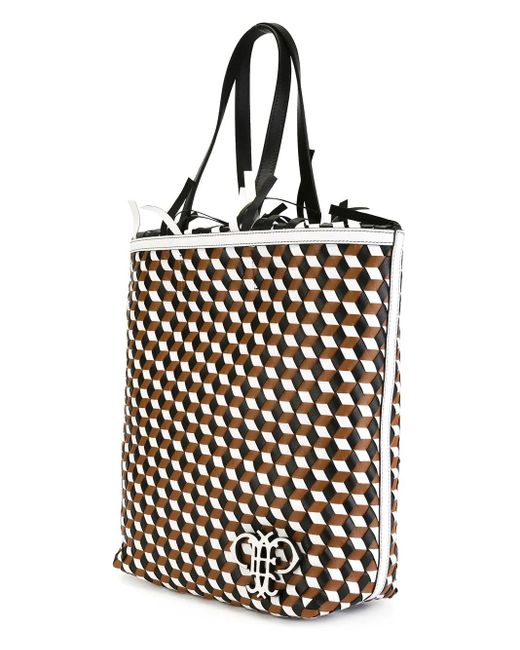 Emilio Pucci Black Schultertasche Mit Geometrischem Muster
