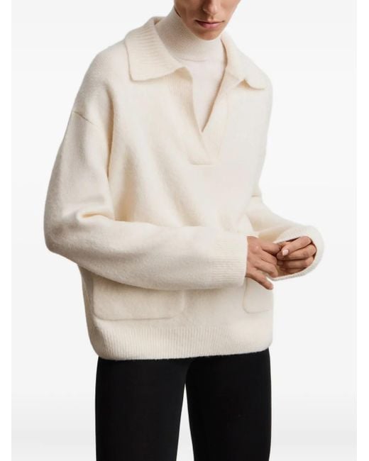 12 STOREEZ White V-Neck Sweater