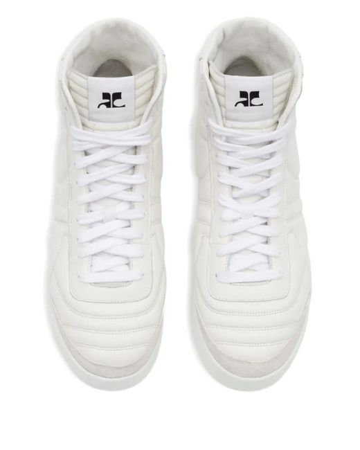 Courreges White Padded Leather Sneakers