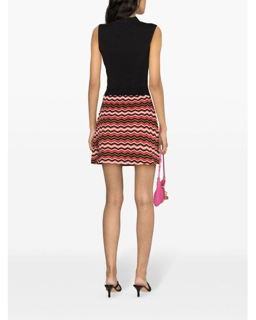 Minifalda con tejido en zigzag Missoni de color Red