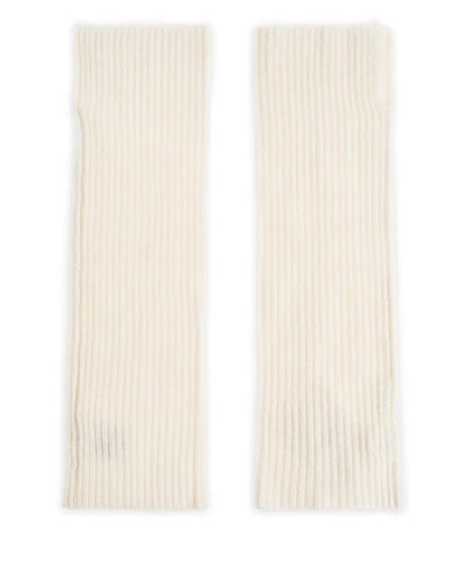 Lisa Yang White Gerippte Handschuhe