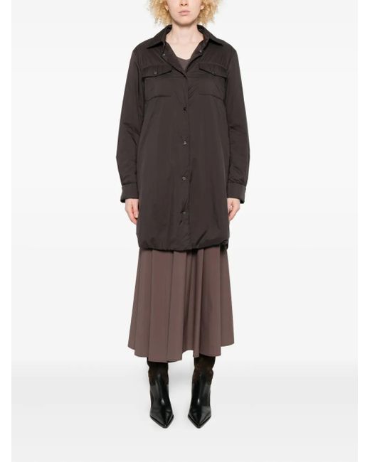 Herno Black Button-Down Flap-Pocket Shirt Coat